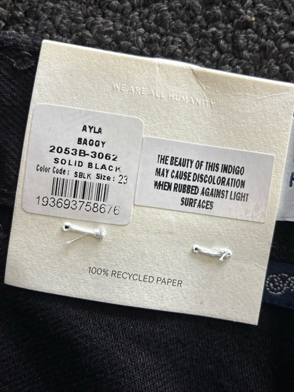 Women’s Citizens Of Humanity Ayla Baggy Jeans Solid Black SZ 23 NWT New - Picture 6 of 13